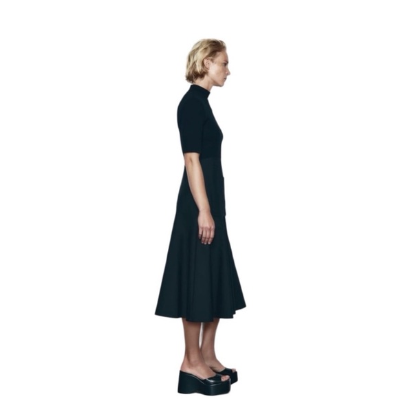 Zara Contrast Midi Dress w Pockets, Size M - Picture 3 of 12
